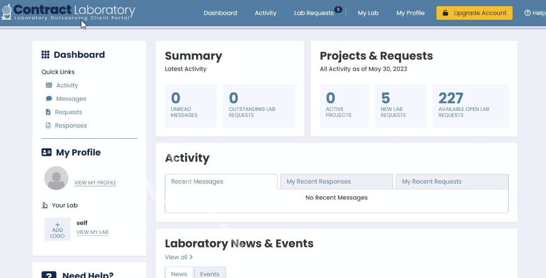 Insight into Contract Laboratory’s New Dashboard and Client Portal