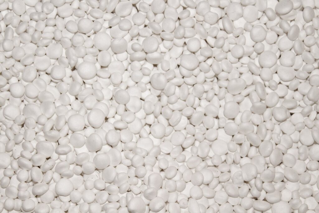 image of rounded white packing beads
